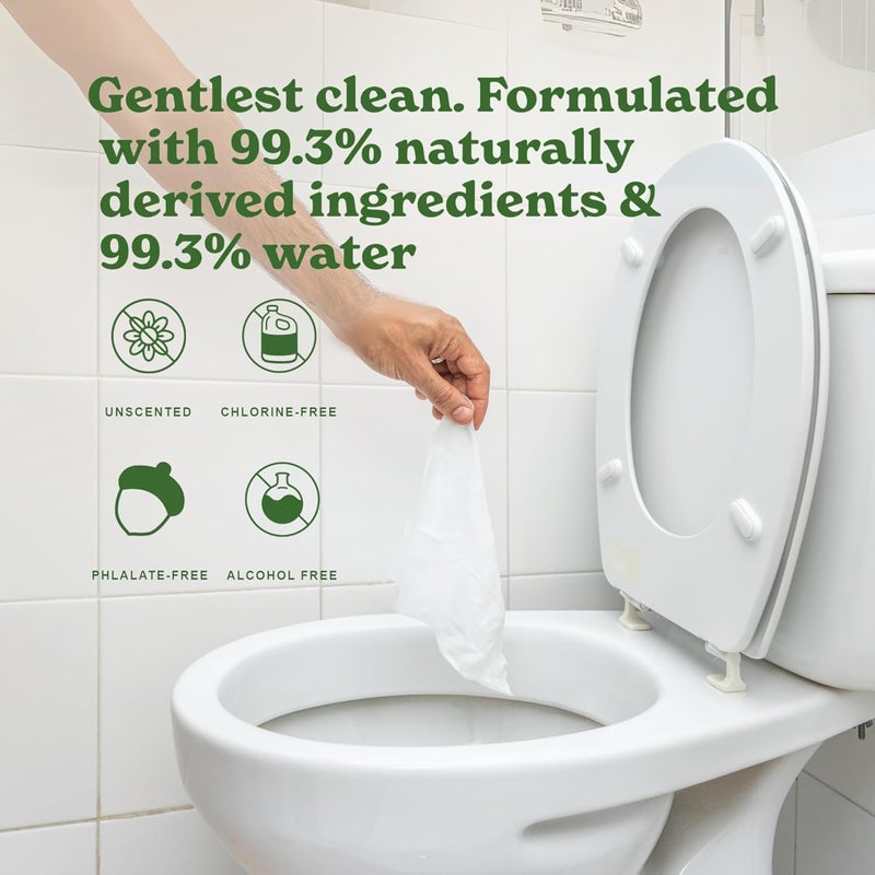 CABOO Tree Free Flushable Wipes, Certified Flushable, Septic Safe, Biodegradable, Chemical Free, Unscented Wipes for Adults made with Renewable Bamboo Based Viscose (Pack of 3, Total of 180) - Image 5